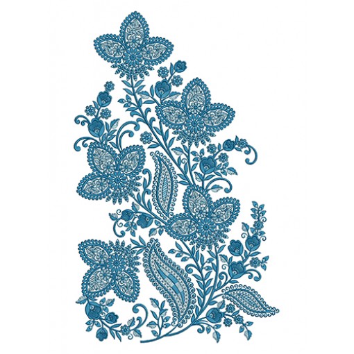 Vintage Floral Pattern Corner Embroidery