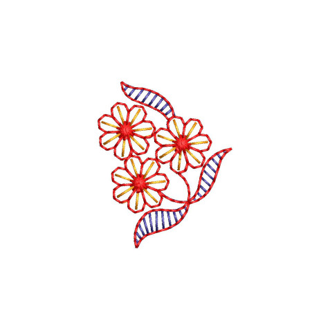 Color Vintage Floral Design Embroidery Design