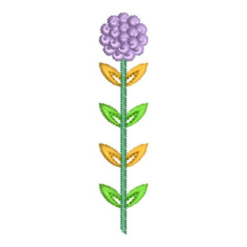 Whimsical Floral Stem Embroidery Design