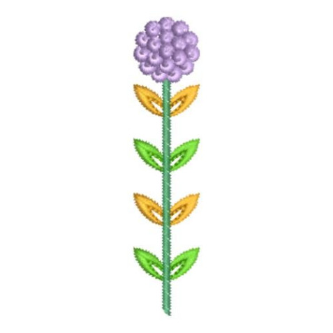 Whimsical Floral Stem Embroidery Design