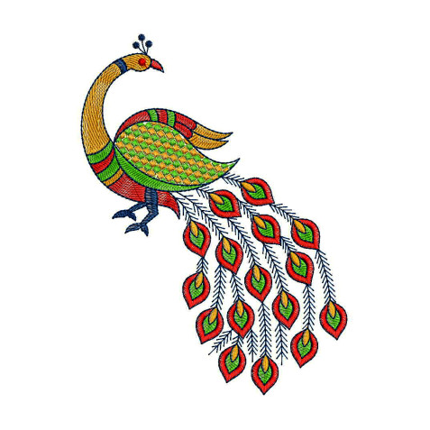 Whimsical Peacock Embroidery