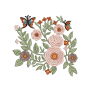 Wildflower Bouquet with Butterflies Embroidery Design