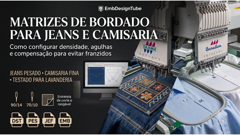 Matrizes de Bordado para Jeans e Camisaria: Guia Técnico