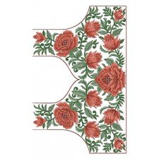 Shaded Tulip Embroidery Blouse Design 10947