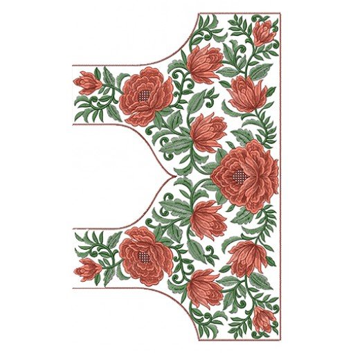 Shaded Tulip Embroidery Blouse Design 10947