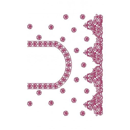 Fancy Cording blouse embroidery design 18853
