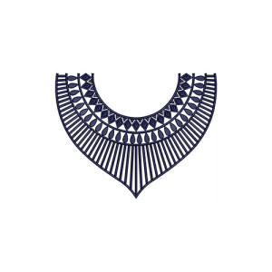 Geometric Huichol Neck Embroidery Design