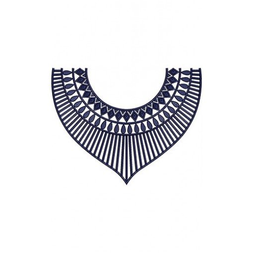 Geometric Huichol Neck Embroidery Design
