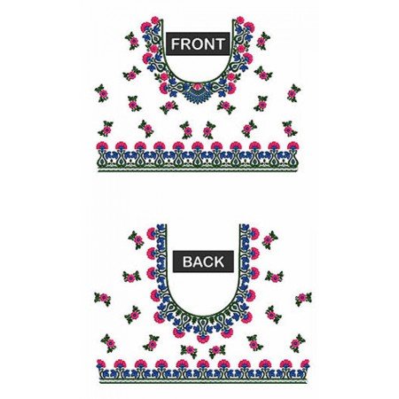 Front And Back For Blouse In Embroidery Design 23841