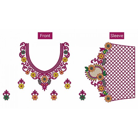 Indian Blouse Embroidery Pattern