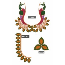 Latest Peacock Embroidery Design 21294