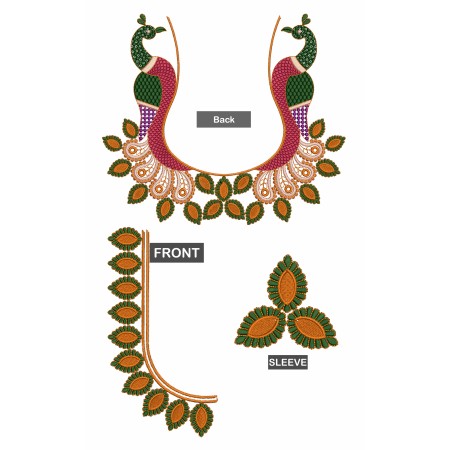 Only DST Latest Peacock Embroidery Design 21294