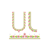 Folk Floral Neckline Embroidery Design