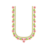 Folk Floral Neckline Embroidery Design
