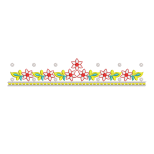 Folk Floral Neckline Embroidery Design