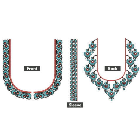 Jumkha Style Embroidery Design 26347