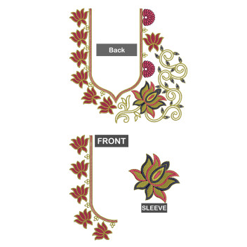 Lotus Embroidery Designs For Blouse 21297