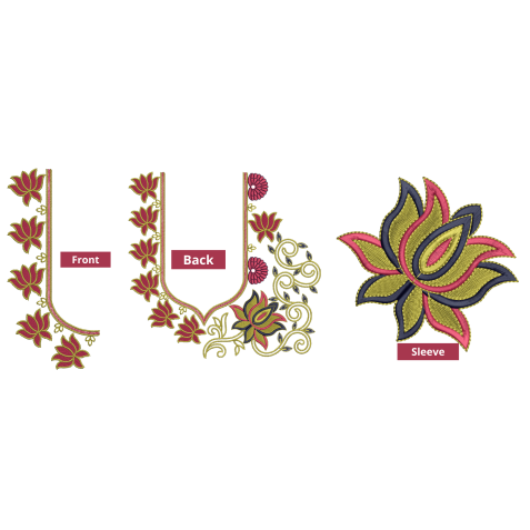 Lotus Embroidery Designs For Blouse 26340