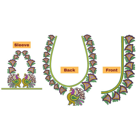 Peacock Embroidery Designs For Blouse 26271