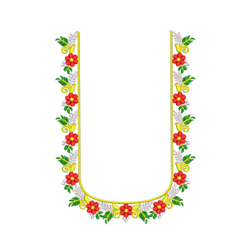 Red Blossom Blouse Embroidery Design