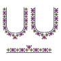 Folk Floral U-Neck Machine Embroidery Design