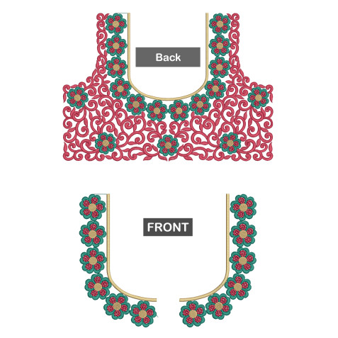 Turkey Fancy Maggam Work Blouse Design 21669