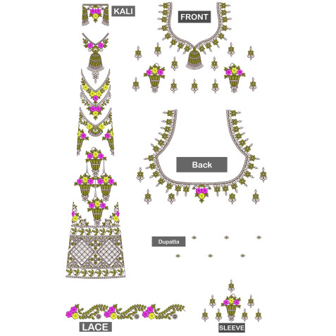 Lehanga And Choli Embroidery Design 24659