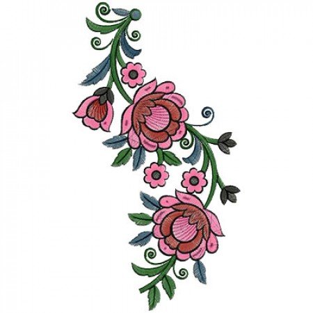 Floral embroidery Border design 14815