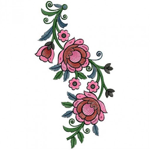Floral embroidery Border design 14815