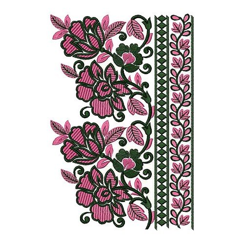 Border Embroidery Patterns With Great Color Combination 15143