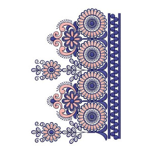 Pretty Embroidery Fabric Border Design 16597