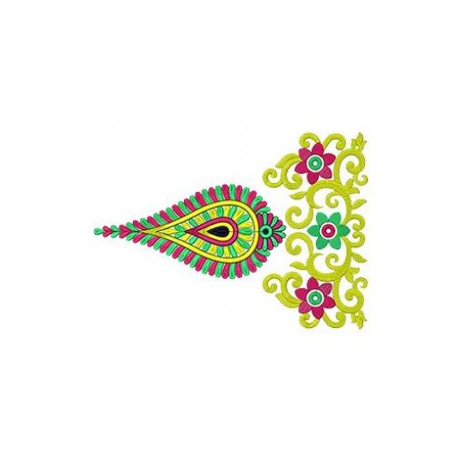 Swirl Corner Border Embroidery Design 16711