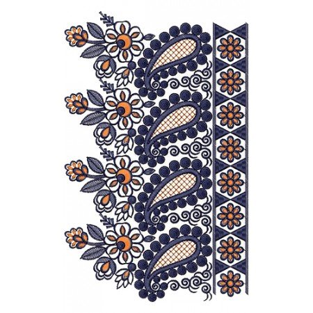 Batik Girl Dress Border Embroidery Design 16715