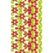 Pretty Pink Flowers Lace Embroidery Design 16735