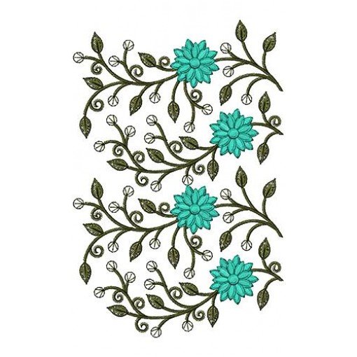 Kuwait Zal Border Embroidery Design 17064