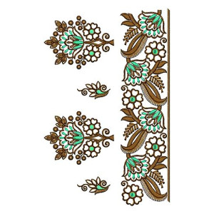 Bahrain Kuwait Dress Embroidery Design 17067