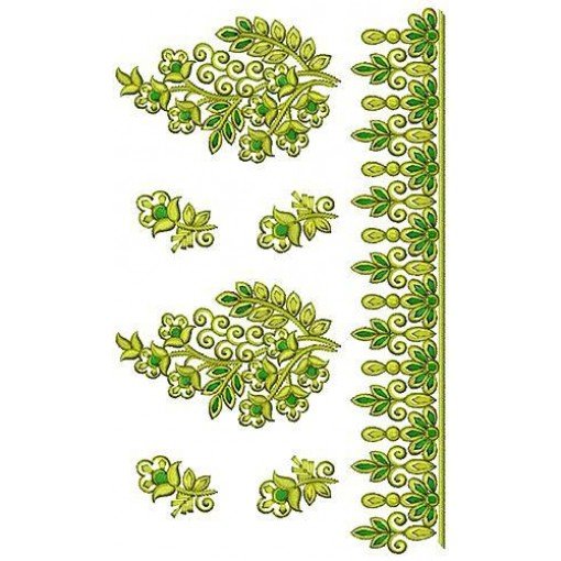 Long Kashmir Wool Embroidery Design 17069