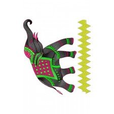 Bidri Elephant Embroidery Design 17072