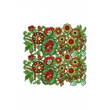 Multicolor Floral Dress Embroidery Design 17254