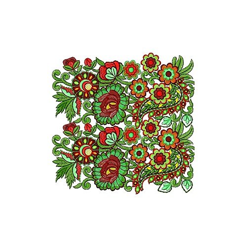 Multicolor Floral Dress Embroidery Design 17254