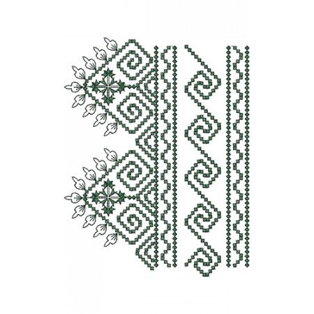 Casual Boho Dress Embroidery Border Design