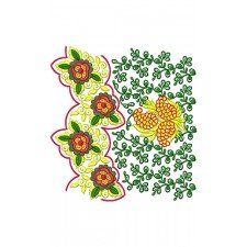 Wide Tulle Border Embroidery Design