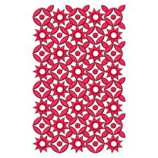 Red Flower Border Embroidery Design 20213