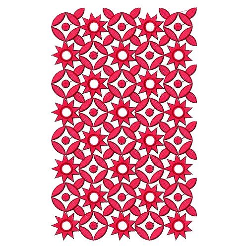 Red Flower Border Embroidery Design 20213