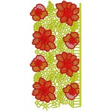 Flowers And Plants Border Embroidery Design 20893