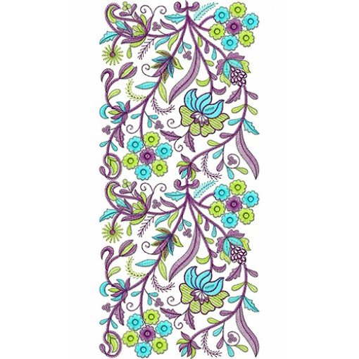 Shawl Border Embroidery Design 21132