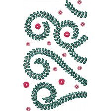 Modern Laurel Wreath Big Border Embroidery Design 21475