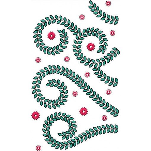 Modern Laurel Wreath Big Border Embroidery Design 21475