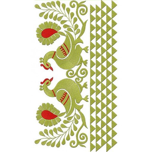 Costa Rica Royal Peacock Big Border Embroidery Design 21476