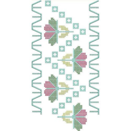 Snowflake Flower Cross-Stitch Big Border Embroidery Design 21478